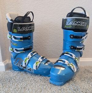 Lange RS Wide 130 Ski Boots Mens 28 28.5 Blue Performance Alpine
